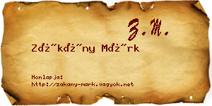 Zákány Márk névjegykártya